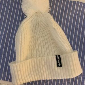 White adidas Pom Pom hat